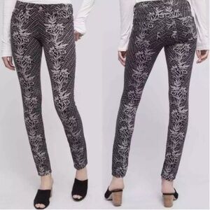 Pilcro and the Letterpress Corduroy Floral Print Serif Skinny Pants